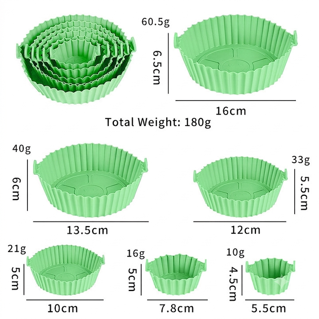 🔥2026 HOT SALE🔥6-Piece Silicone Baking Tray Set For Air Fryers