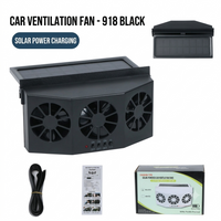 Solar Powered Triple Air Outlet Exhaust Fan - Black