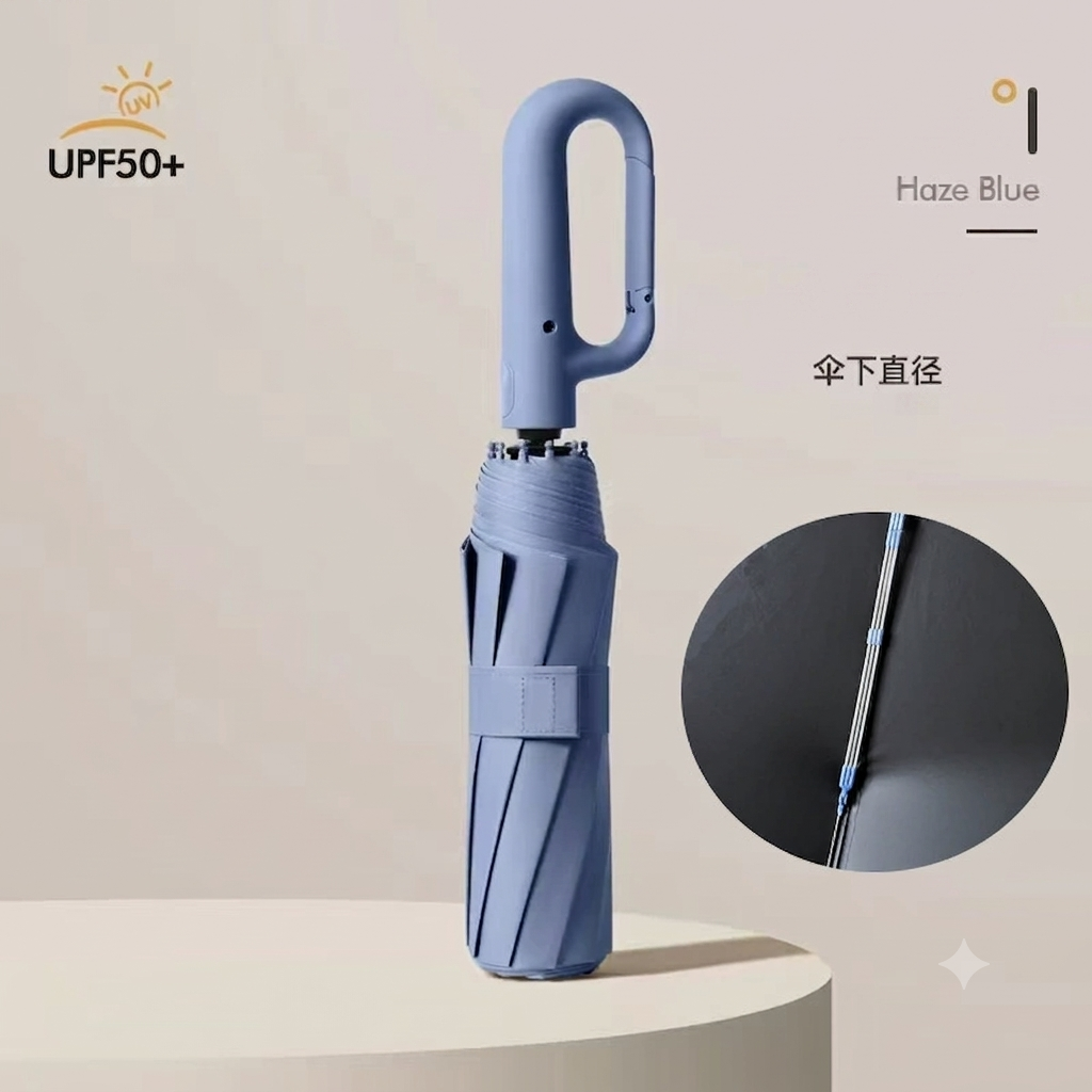 ☂️50%off☂️10-Bone Windproof Automatic Umbrella | UPF 50+ UV Blocking Sun & Rain Travel Compact Umbrella with Innovative Carabiner Handle | Large Foldable Business Parasol