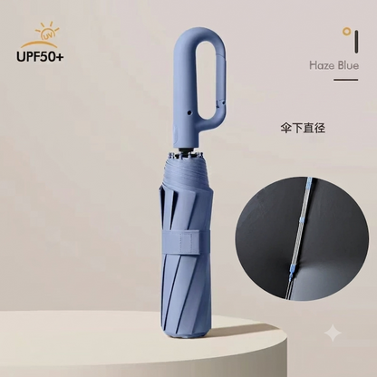 ☂️50%off☂️10-Bone Windproof Automatic Umbrella | UPF 50+ UV Blocking Sun & Rain Travel Compact Umbrella with Innovative Carabiner Handle | Large Foldable Business Parasol