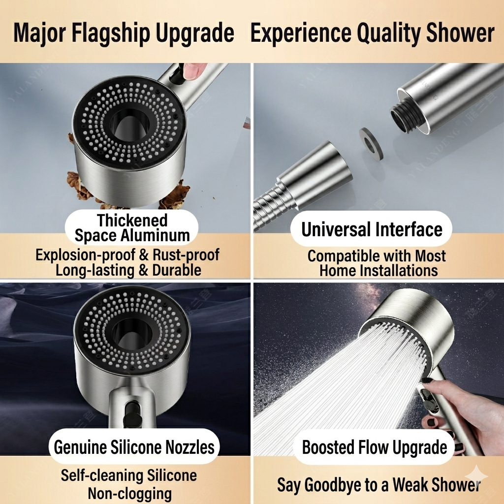 50% off 🔥 2-speed high-pressure booster shower head with built-in filter