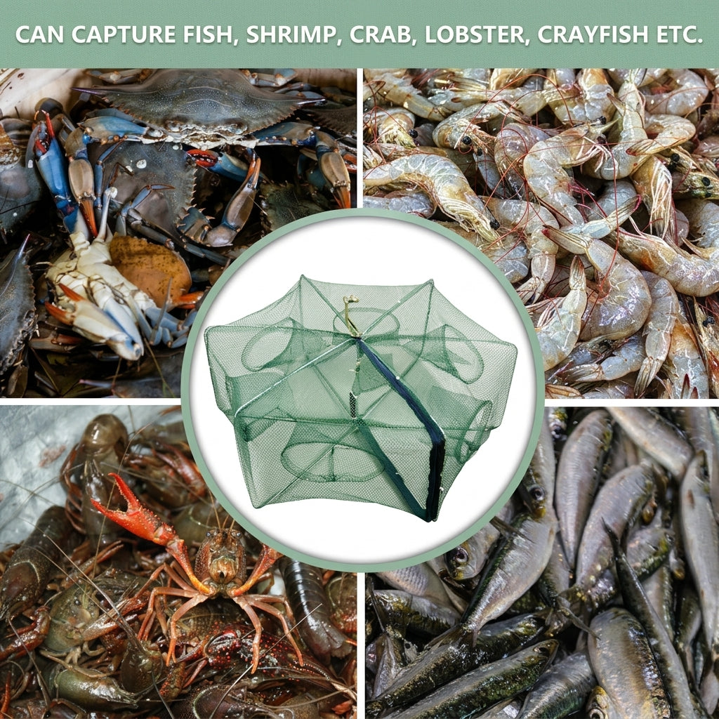 🦐🦀Automatic Foldable Fish Catcher – The Smart Trap for Bigger Catches! 🎣✨