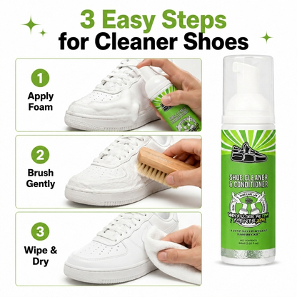 🔥Buy 1 Get 2 Free🔥Waterless Shoe Cleaner Foam | Multi-Surface All-in-One Stain Remover for Sneakers Leather Canvas Mesh & Rubber | Premium Hypoallergenic Sneaker Cleaning Kit