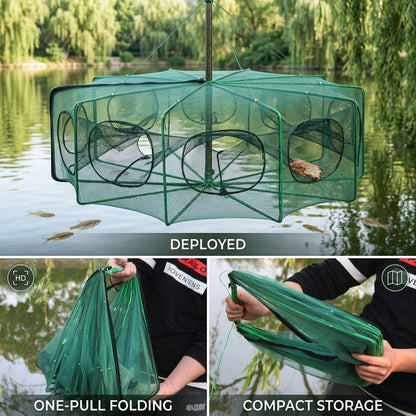 🦐🦀Automatic Foldable Fish Catcher – The Smart Trap for Bigger Catches! 🎣✨