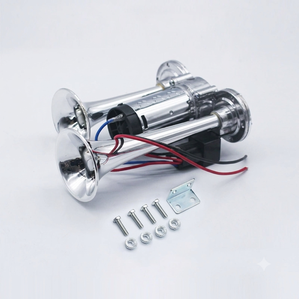 🔥50%off🔥Super Loud 600DB Train Horn for Cars & Trucks | TZ309-2 Dual Trumpet Integrated Air Snail Horn with 12V/24V Compressor | Waterproof Heavy-Duty Automotive Horn Kit