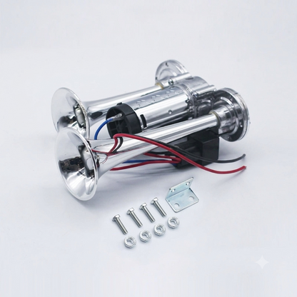 🔥50%off🔥Super Loud 600DB Train Horn for Cars & Trucks | TZ309-2 Dual Trumpet Integrated Air Snail Horn with 12V/24V Compressor | Waterproof Heavy-Duty Automotive Horn Kit