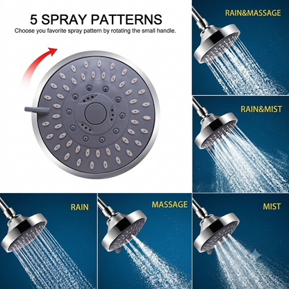 🔥50%off🔥4 Inch 5-Mode Filtered Shower Head Ceiling Spray Kit