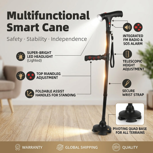 🦯 Multifunction Folding Walking Cane