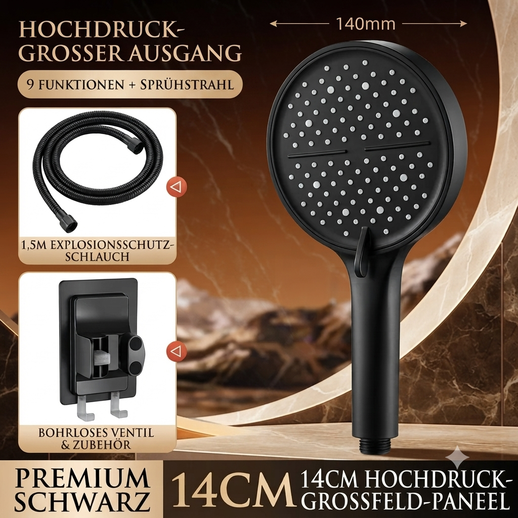 🔥50 % RABATT | Hochdruck-Duschkopf mit verstellbarem Strahl – 15-cm-Duschfläche & 7 Strahlmodi für ein unvergleichliches Duschvergnügen! 🚿✨