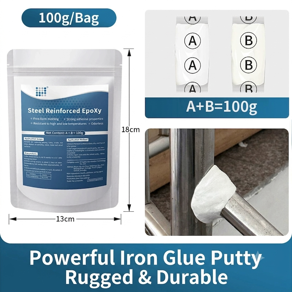 ✨Buy 1 Get 1 Free✨Industrial Super Strong Steel Epoxy Putty AB Glue, Waterproof Metal & Cast Iron Hole Repair Seal Clay