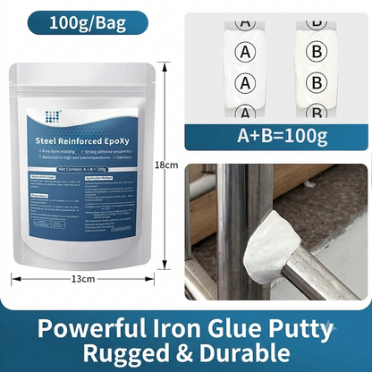 ✨Buy 1 Get 1 Free✨Industrial Super Strong Steel Epoxy Putty AB Glue, Waterproof Metal & Cast Iron Hole Repair Seal Clay