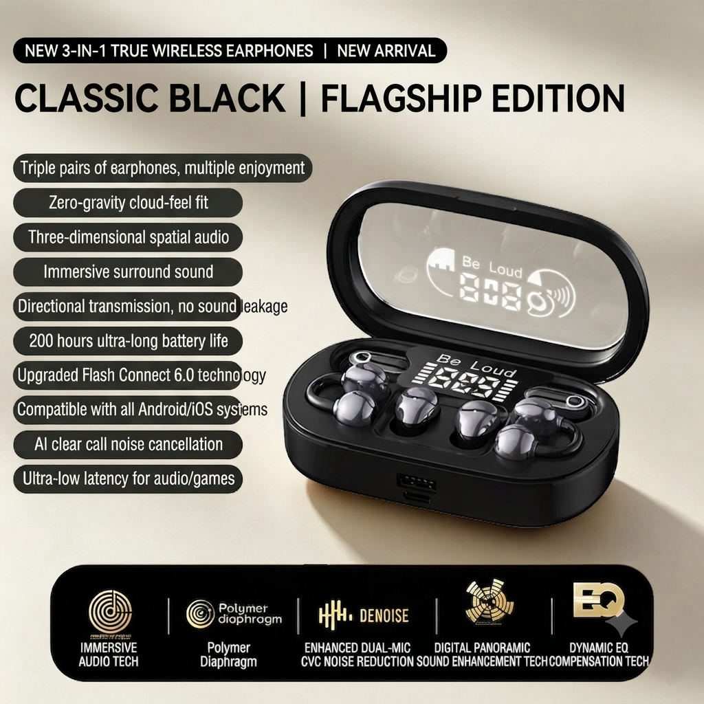 🔥TODAY ONLY! 50% OFF🔥2026 Clip-On Sleep Wireless Earbuds | 6 Pack, Phone Charging & Noise Reduction