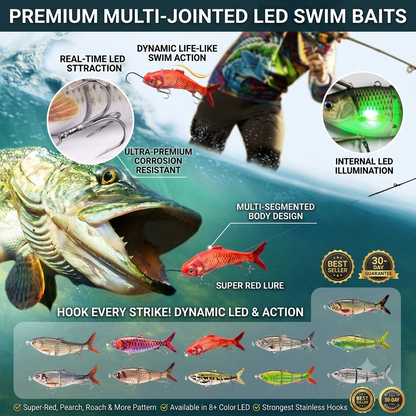 🦈2026 New Model 🎣Multi-jointed robotic fishing lure with LED
