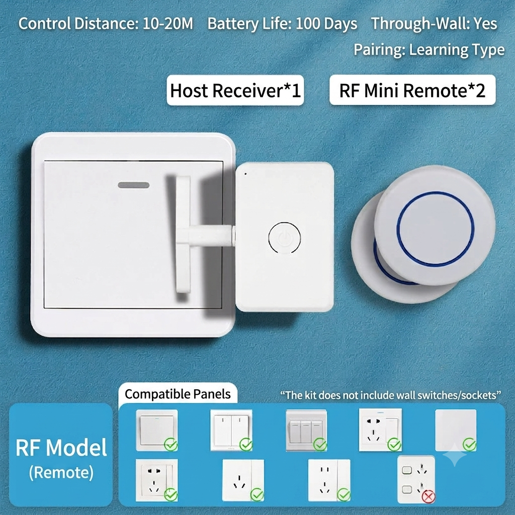 ✨Buy 1 Get 1 Free✨Lazy Light Switch Pusher, Wireless Remote Light Switch Helper for Seniors, No Wiring Needed, USB Rechargeable