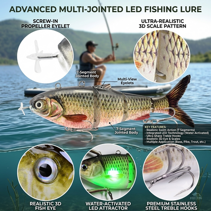 🦈2026 New Model 🎣Multi-jointed robotic fishing lure with LED