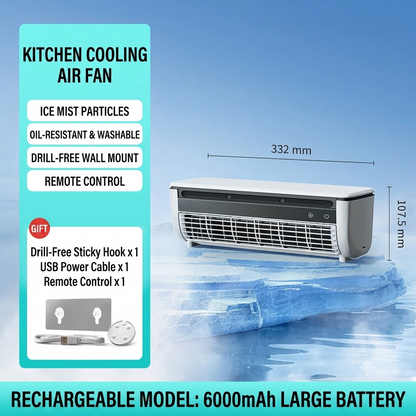 ✨50%off✨Wireless Cordless Air Cooler Fan | Punch-Free Wall-Mounted & Desktop Misting Fan | USB Rechargeable Portable Mini Air Conditioner with Ice Water Tank & Night Light
