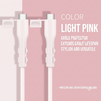 🔥Buy 1 Get 1 Free🔥360° Full-Cover Silicone Cable Protector | Universal Anti-Fraying Charging Cord Saver with Dust Cap | Heavy-Duty Flexible Wire Protector for iPhone, Type-C & USB Cables