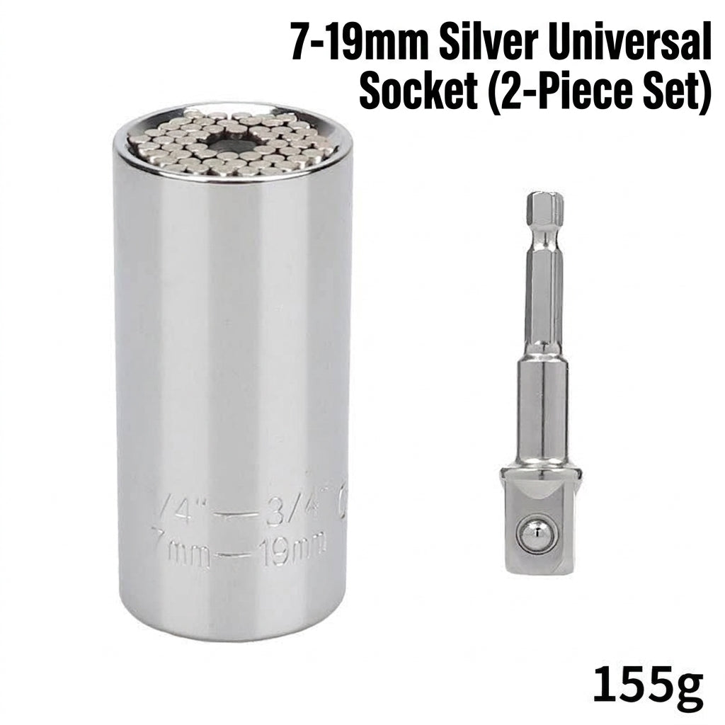 ⚙️ 7–19mm Universal Socket – Self-Adjusting Tool for Nuts & Bolts🧰