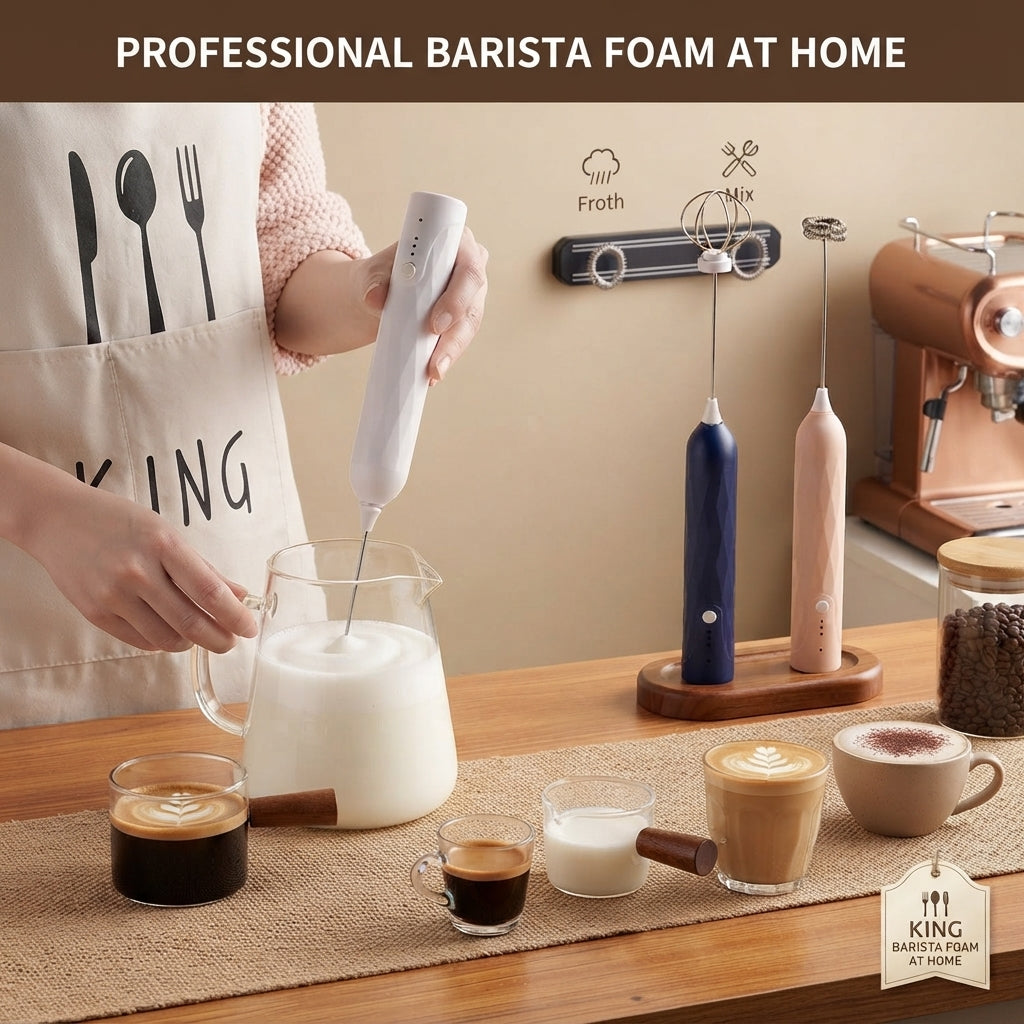 ☕ 50% OFF NOW!  🌀 Handheld Milk Frother