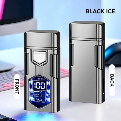 🔥50%off🔥Smart Voice-Control Lighter - Cyberpunk Dual Flame Torch Lighter, Type-C Rechargeable Windproof Electric Lighter