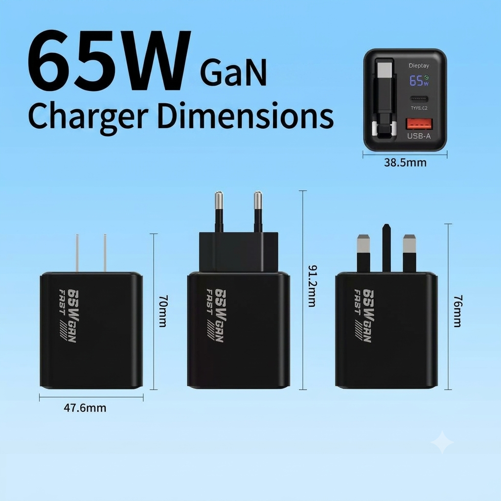 ✨Buy 1 Get 1 Free✨65W fast charging retractable cable charger head