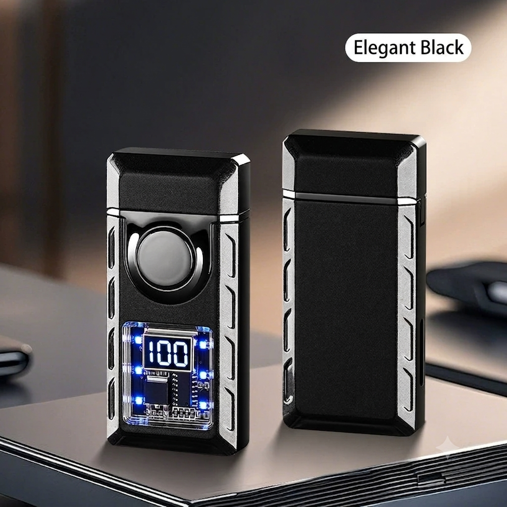 🔥50%off🔥Smart Voice-Control Lighter - Cyberpunk Dual Flame Torch Lighter, Type-C Rechargeable Windproof Electric Lighter