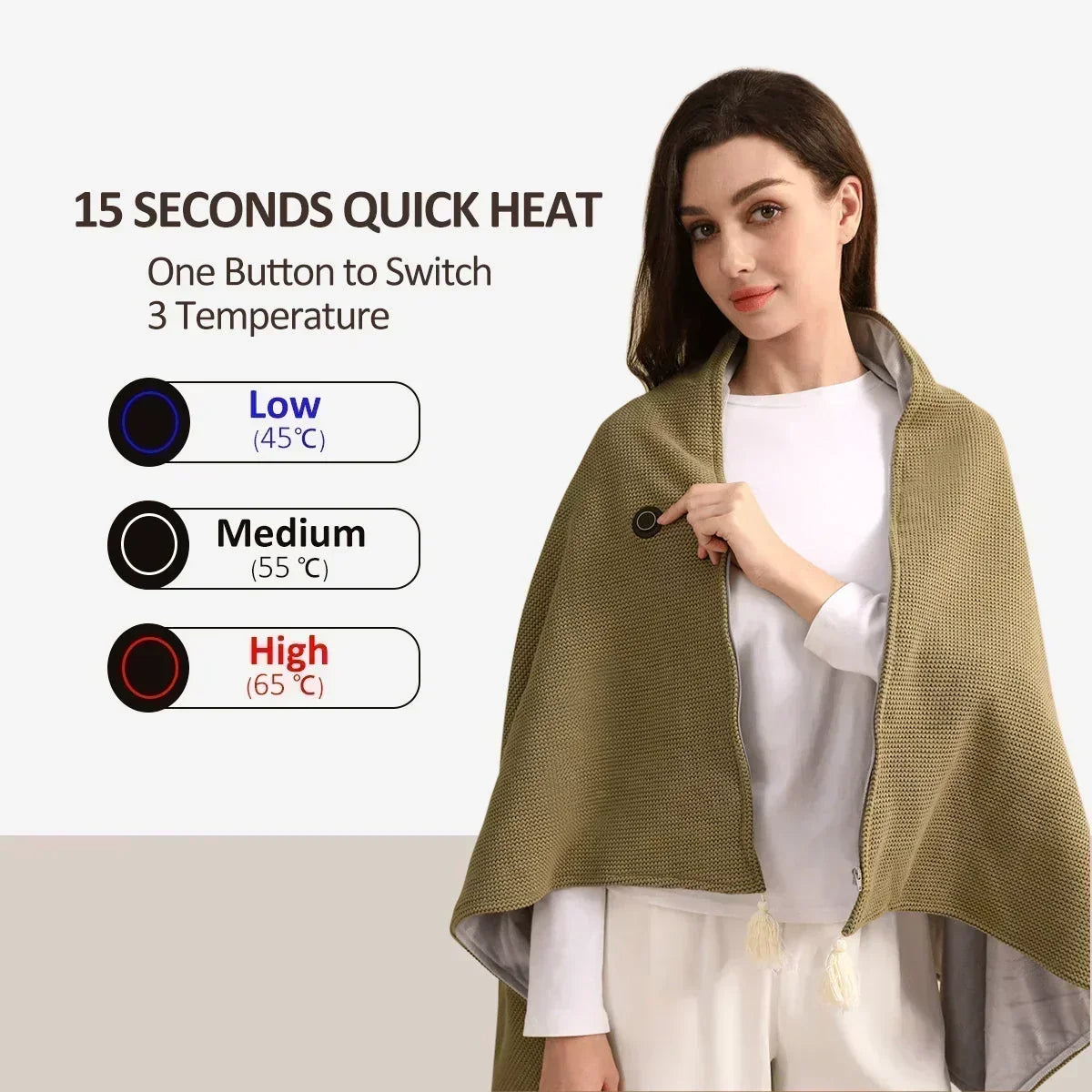 ❄️ Stay Warm All Winter — Portable Electric Heated Blanket Shawl