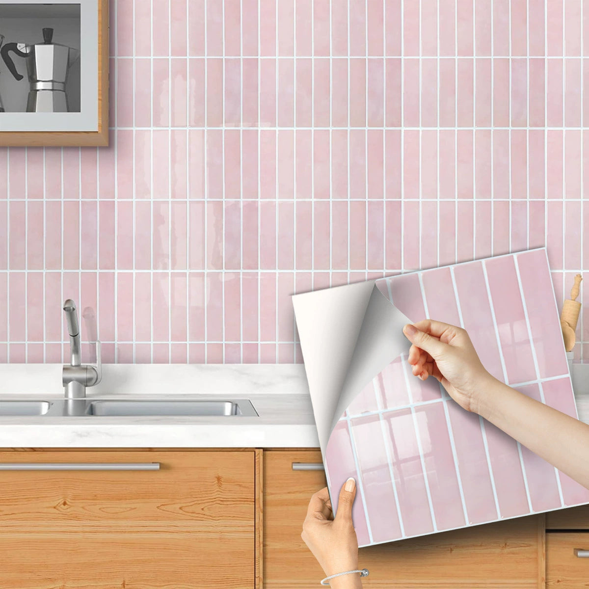 🔥 Today Only | 50% OFF ✨Thickened Self-Adhesive Wall Stickers, Waterproof & Oilproof Kitchen Tile Stickers for Kitchen & Bathroom