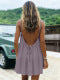 👗50%off👗Women Solid Ice Silk Ruched Backless Slip Dress, Pleated Sleeveless Nightgown Mini & Long Sleep Dress