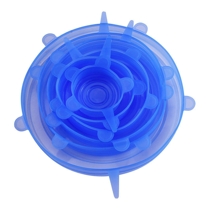 ✨Buy 1 Get 1 Free✨6-Pack Food Grade Silicone Stretch Lids | Reusable Leak-Proof Microwave & Freezer Safe Elastic Covers for Bowls, Cups, Plates & Fruits (Fits Square & Round)