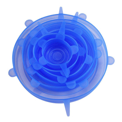 ✨Buy 1 Get 1 Free✨6-Pack Food Grade Silicone Stretch Lids | Reusable Leak-Proof Microwave & Freezer Safe Elastic Covers for Bowls, Cups, Plates & Fruits (Fits Square & Round)