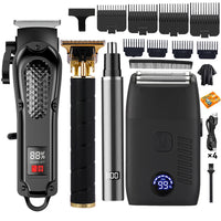 Electric & Manual Hair Trimmer + Shaver Finisher + Nose Trimmer + Cape Comb + Replacement Head
