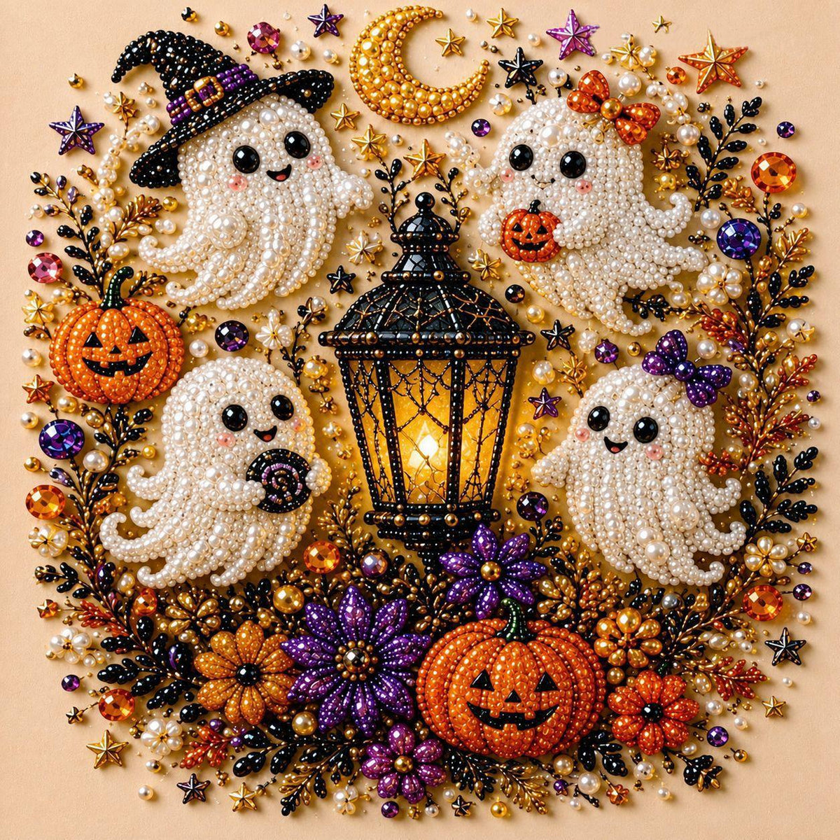 🔥Last Day 50% OFF 👻✨Halloween Ghost Pearl Art DIY Kit