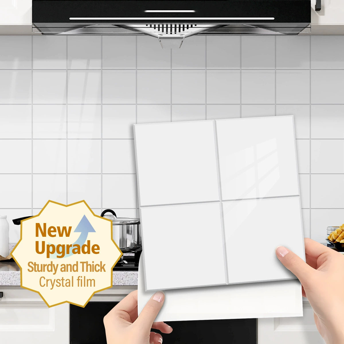 🔥 Today Only | 50% OFF ✨Thickened Self-Adhesive Wall Stickers, Waterproof & Oilproof Kitchen Tile Stickers for Kitchen & Bathroom