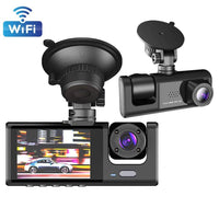 Dual‑Lens WiFi Dash Cam Front + Interior Camera