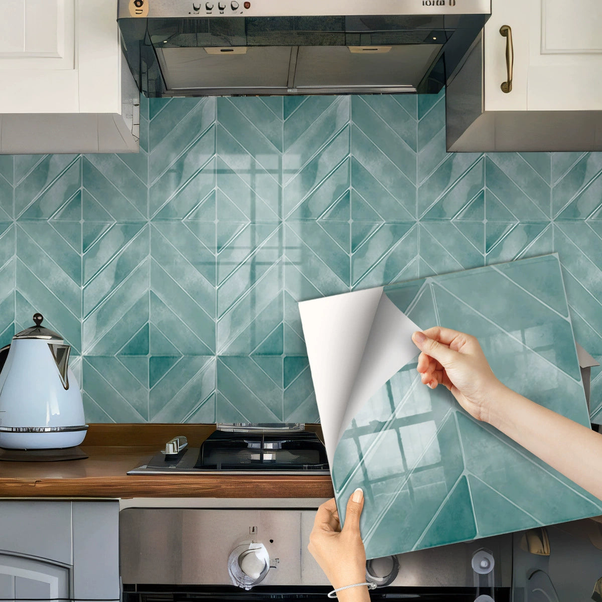 🔥 Today Only | 50% OFF ✨Thickened Self-Adhesive Wall Stickers, Waterproof & Oilproof Kitchen Tile Stickers for Kitchen & Bathroom