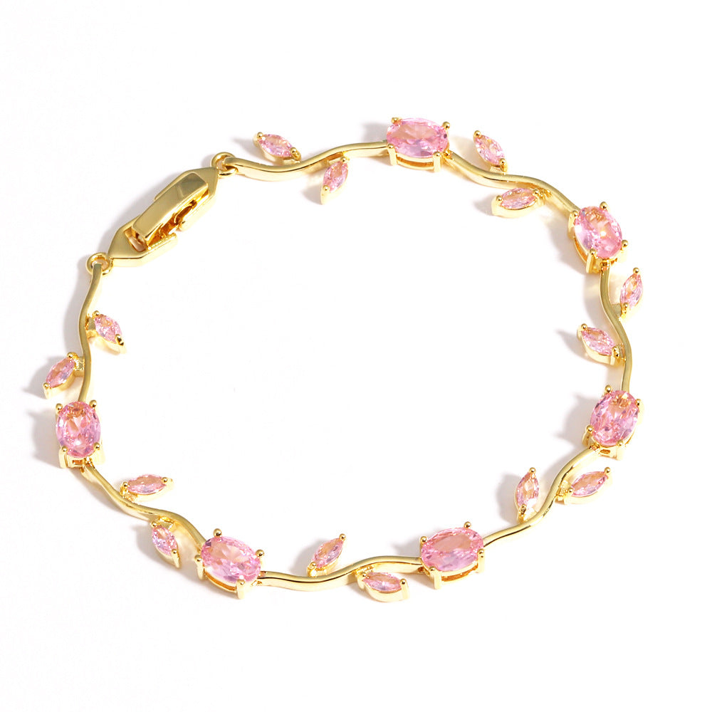 ✨50%OFF✨18K Gold Plated Micro-Pave Zirconia Bracelet | Luxury Sparkling Branch Vine Cuff Wristband | Adjustable Sliding Clasp Elegant Jewelry Gift for Women