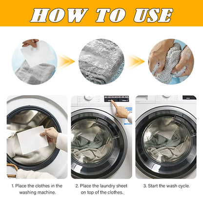 🔥First 100 orders get 50% OFF!🔥Household Deep Clean Laundry Bubble Sheets No Residue