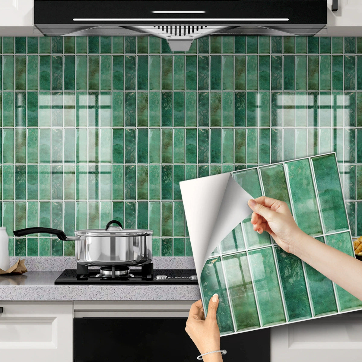 🔥 Today Only | 50% OFF ✨Thickened Self-Adhesive Wall Stickers, Waterproof & Oilproof Kitchen Tile Stickers for Kitchen & Bathroom