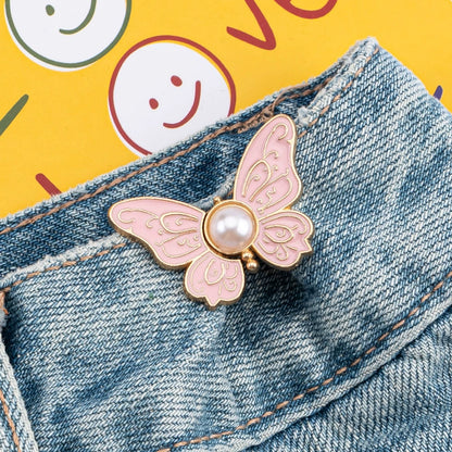 ✨Buy 1 Get 1 Free✨2-Piece Butterfly Pearl Waist Tightener Pins | No-Sew Detachable Adjustable Buckle Set for Jeans, Skirts & Pants | Instant Pants Waist Size Reducer Jewelry