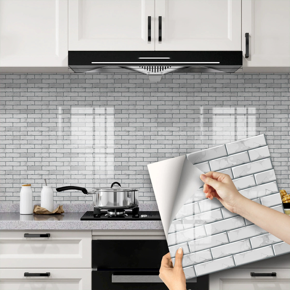 🔥 Today Only | 50% OFF ✨Thickened Self-Adhesive Wall Stickers, Waterproof & Oilproof Kitchen Tile Stickers for Kitchen & Bathroom