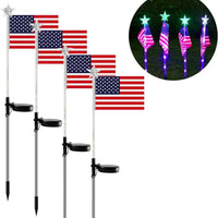 2 solar-powered national flags