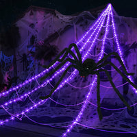 5m Triangle Net Light Single Purple + 2m Black Spider (Remote + 455 LED)
