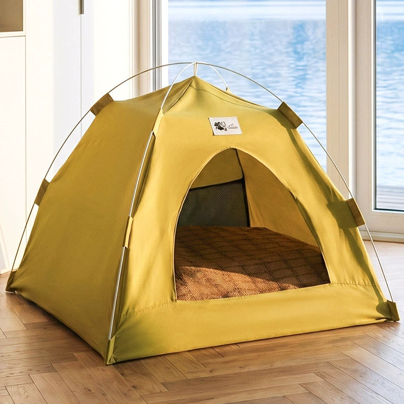 🔥50%off🔥Portable Foldable Pet Tent Bed | Outdoor Shaded Cat & Dog Cave with Summer Cooling Mat | 100% Washable & Sturdy Travel Pet House