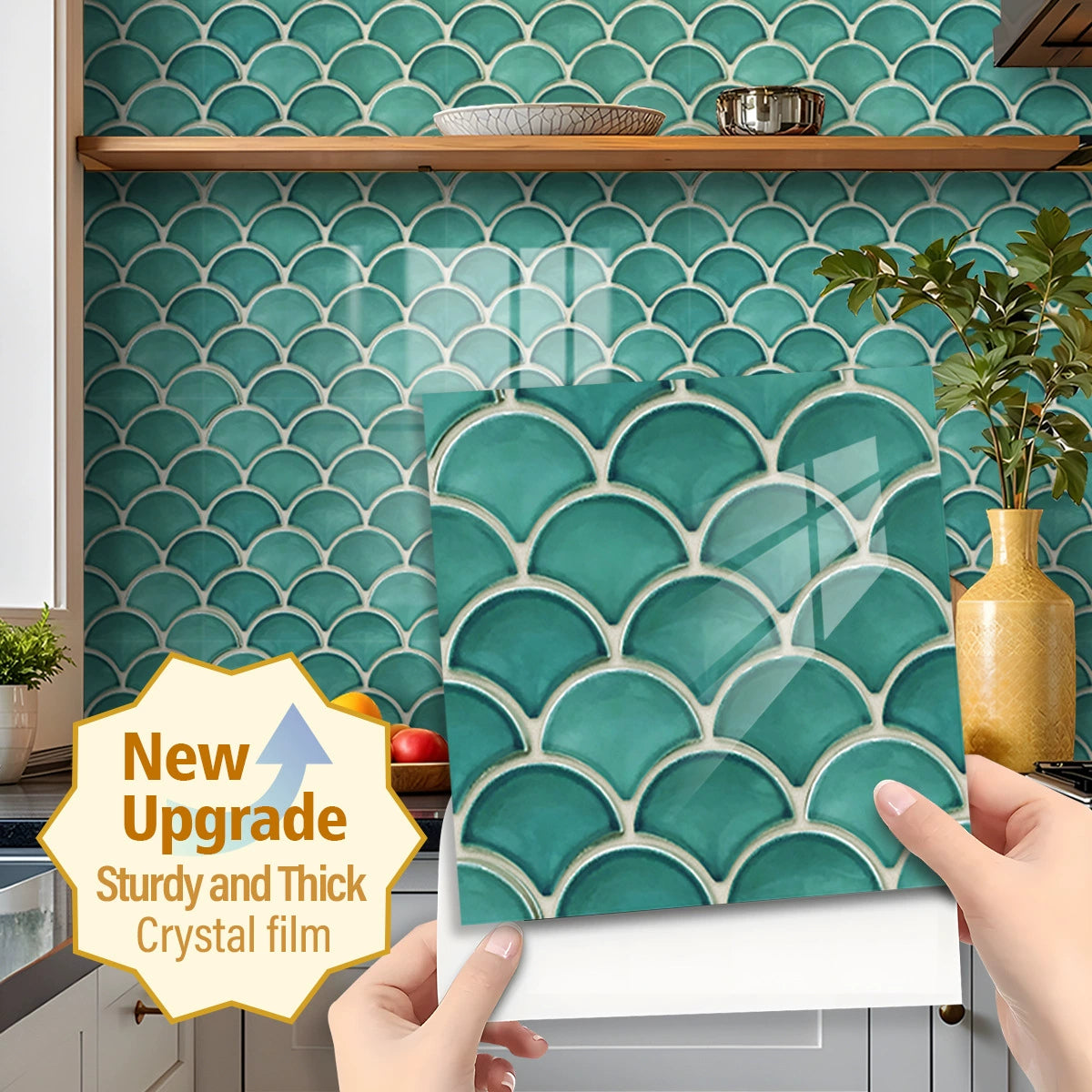 🔥 Today Only | 50% OFF ✨Thickened Self-Adhesive Wall Stickers, Waterproof & Oilproof Kitchen Tile Stickers for Kitchen & Bathroom