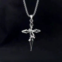 Cross necklace with ring