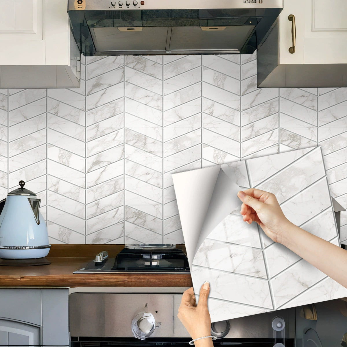 🔥 Today Only | 50% OFF ✨Thickened Self-Adhesive Wall Stickers, Waterproof & Oilproof Kitchen Tile Stickers for Kitchen & Bathroom