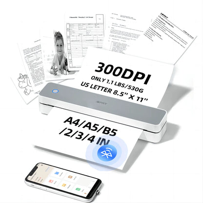 🔥50%off🔥Inkless Portable A4 Thermal Printer | Wireless Bluetooth Mobile Printer for Homework, Contracts & Study Notes | 2-in-1 Dual Width Support (A4 & 110mm) | BPA-Free Eco-Friendly Pocket Printer