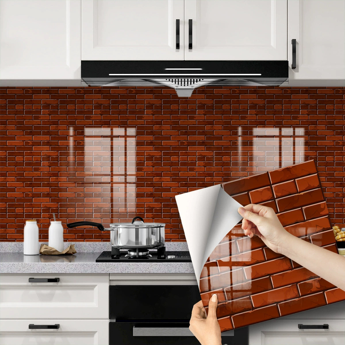 🔥 Today Only | 50% OFF ✨Thickened Self-Adhesive Wall Stickers, Waterproof & Oilproof Kitchen Tile Stickers for Kitchen & Bathroom