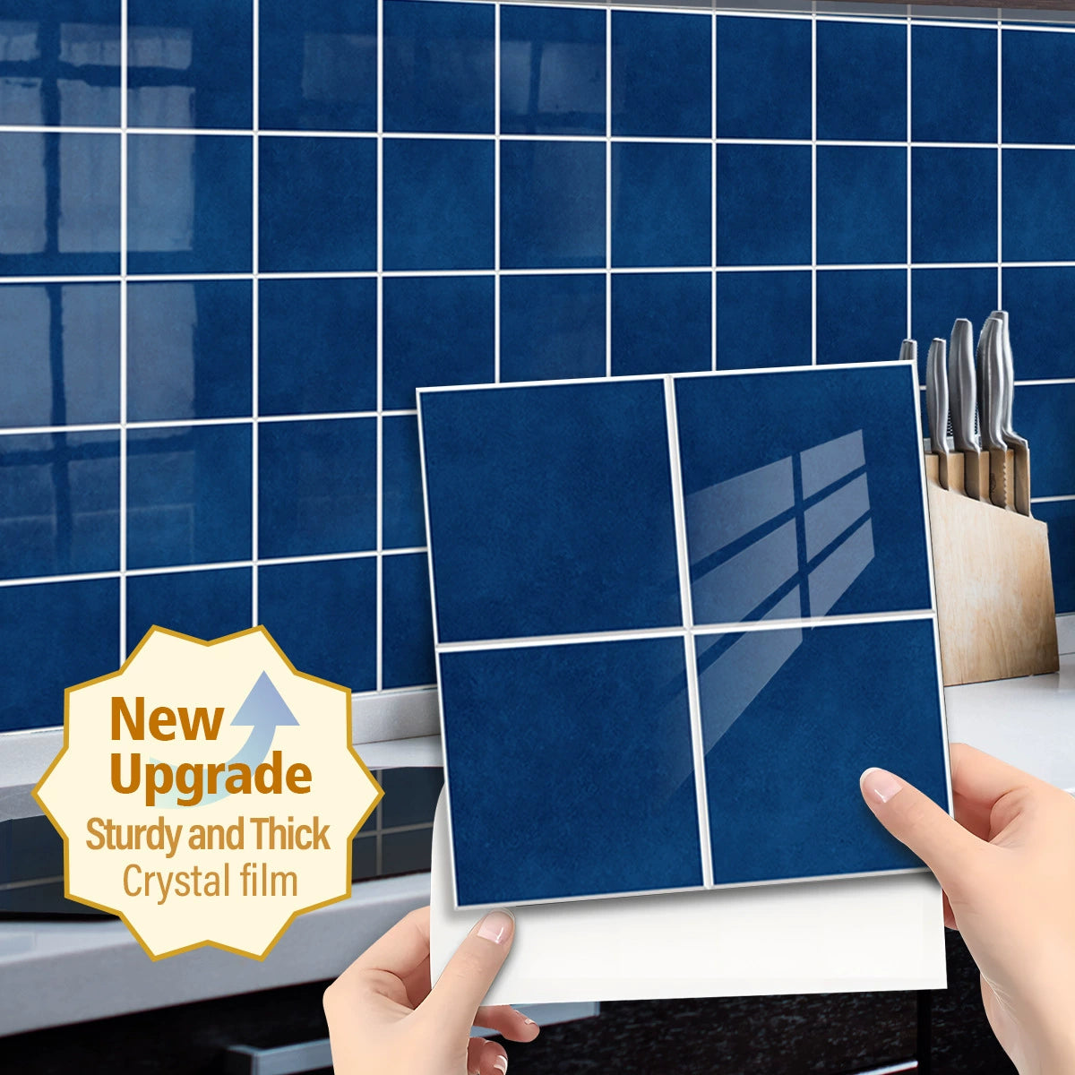 🔥 Today Only | 50% OFF ✨Thickened Self-Adhesive Wall Stickers, Waterproof & Oilproof Kitchen Tile Stickers for Kitchen & Bathroom